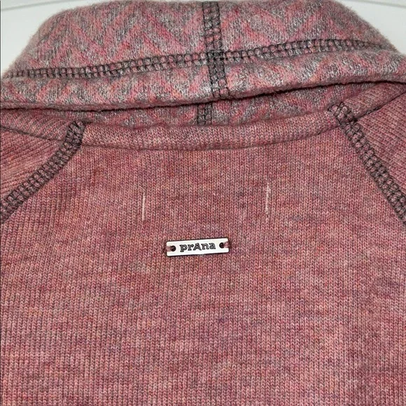 Prana wool blend jacket sweater button front chevron S - Picture 5 of 7